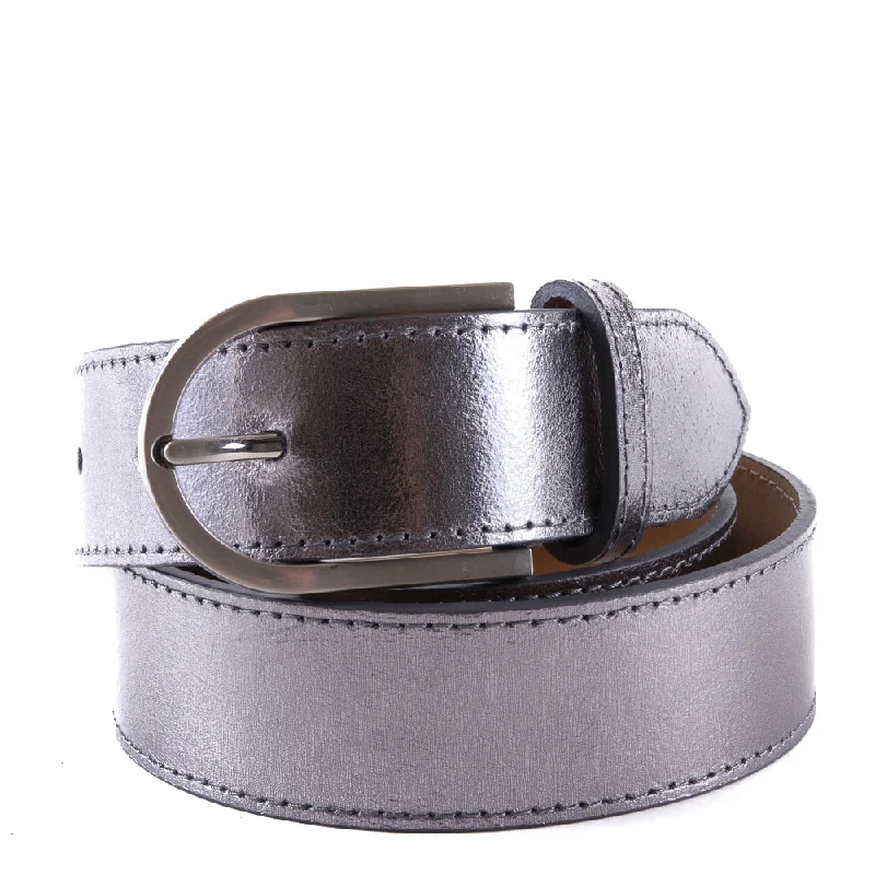 Romantic Fashion Discounts Silver Real Italian Leather Wide Belt Pack of Two Chic Bags, Shop Now & Save