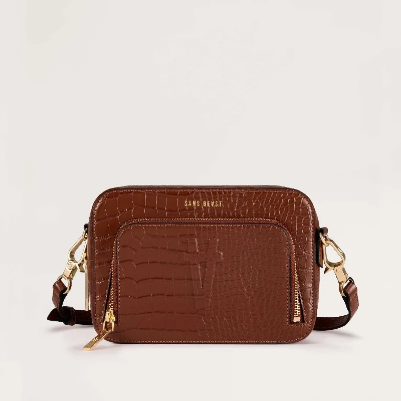 Inspired Bags For High-End Fashion Sojourn - Crossbody Bag - Mahogany Croco Fashion Bags With Huge Discounts