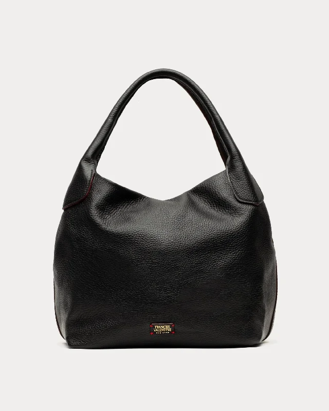 Athleisure Style Sale Sweet Pea Tote Tumbled Leather Black Iconic Handbags At Budget-Friendly Prices