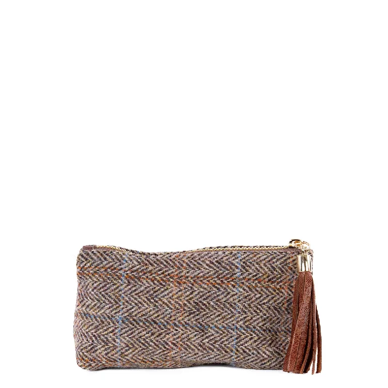 Hot Styles Tan Hamish Harris Tweed Mini Clutch Pod Stylish Handbags With Exclusive Online Discounts
