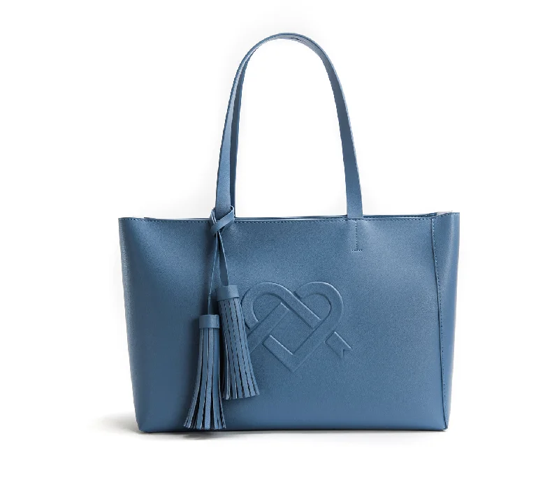 Boutique Styles Tippi - Blue Vegan Leather Tote Bag High-End Handbags At Affordable Prices Boutique Styles Tippi - Blue Vegan Leather Tote Bag High-End Handbags At Affordable Prices