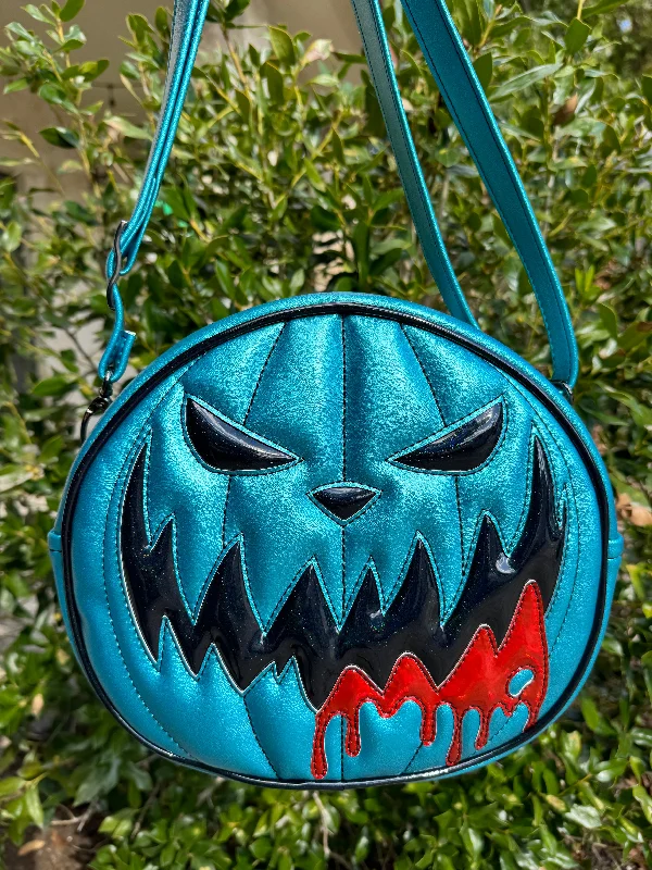 Office Professionals Turquoise Pearl Mean Face Ooze Backpack - Oil Slick Holo Glitter, Red Holo - *PRE-ORDER Huge Handbag Markdowns – Update Your Collection Now