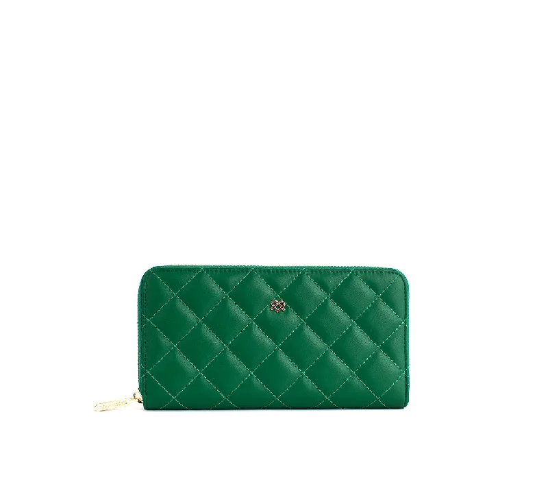 Limited Time Offers Uptown Quilted - Dark Green Zipper Wallet The Ultimate Handbag Sale – Elegant Styles At Lower Prices