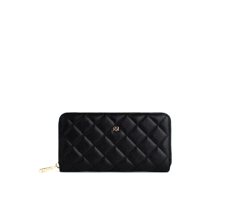 Final Sale Uptown Quilted - Black Zipper Wallet Chic Bags, Shop Now