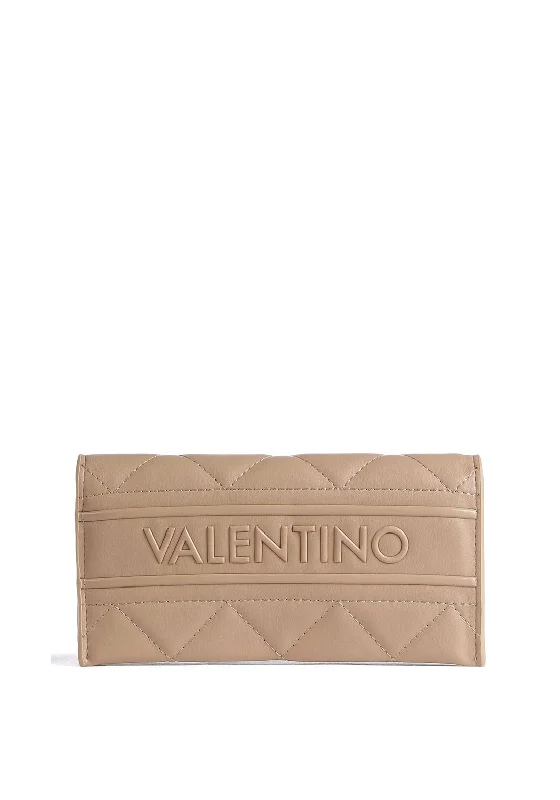 Valentino Ada Quilted Large Wallet, Beige Designer-Inspired Bags, Best Prices