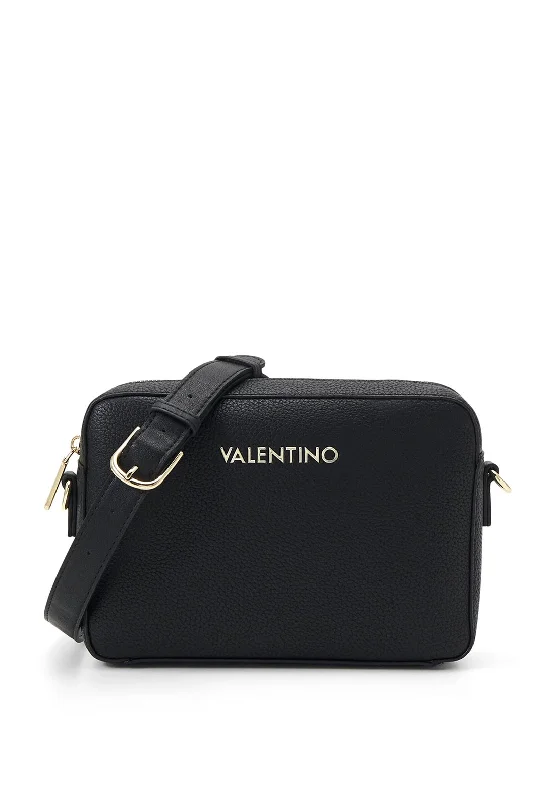 Luxury Bags For Professionals With Discounts Valentino Alexia Pebbled Faux Leather Crossbody Bag, Black Limited-Time Sale On Trendy Handbags – Don't Miss Out