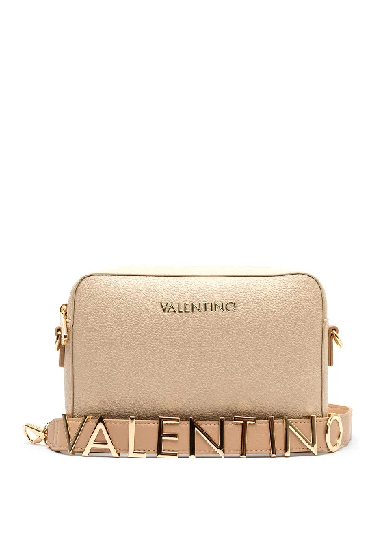 Trendy And Discounted Designer Handbags Valentino Alexia Pebbled Faux Leather Crossbody Bag, Ecru Luxury Totes At The Lowest Prices Of The Season