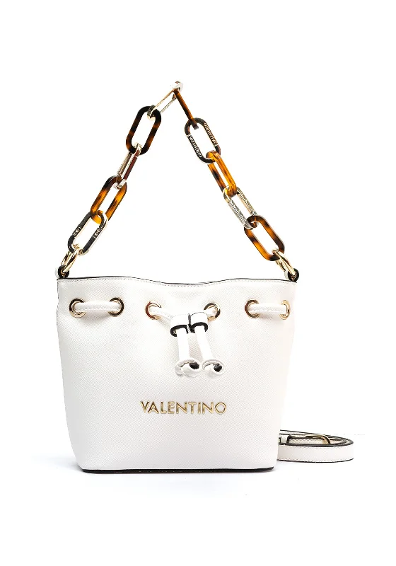 Valentino Bercy Nero Small Bucket Bag, White Stylish Bags At Unbeatable Prices