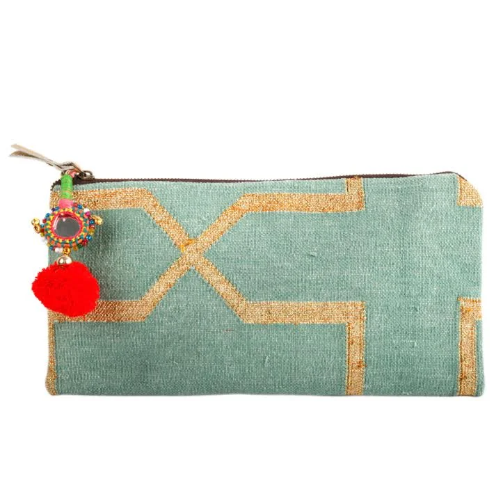 Inspired Bags For Modern Sophistication Vibrant Textile Clutch- Seafoam Fashionable Handbags, Limited-Time Deals