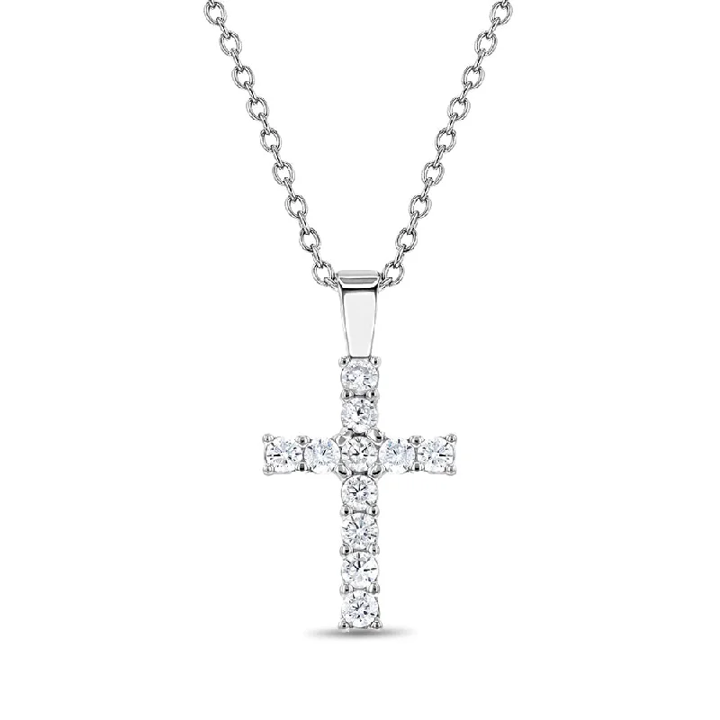 Unique Jewelry For Less – Shop The Sale Now CZ Cross 16mm Toddler/Kids/Girls Necklace Religious - Sterling Silver