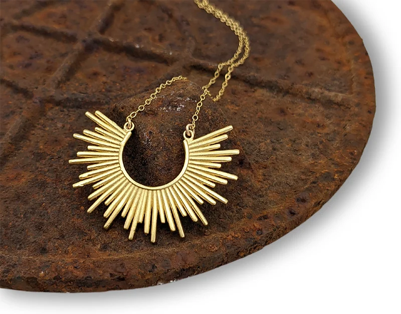 Flash Sale On Stunning Jewelry – Don't Miss Out Large Halo Necklace - 14k Gold Overlay Pendant