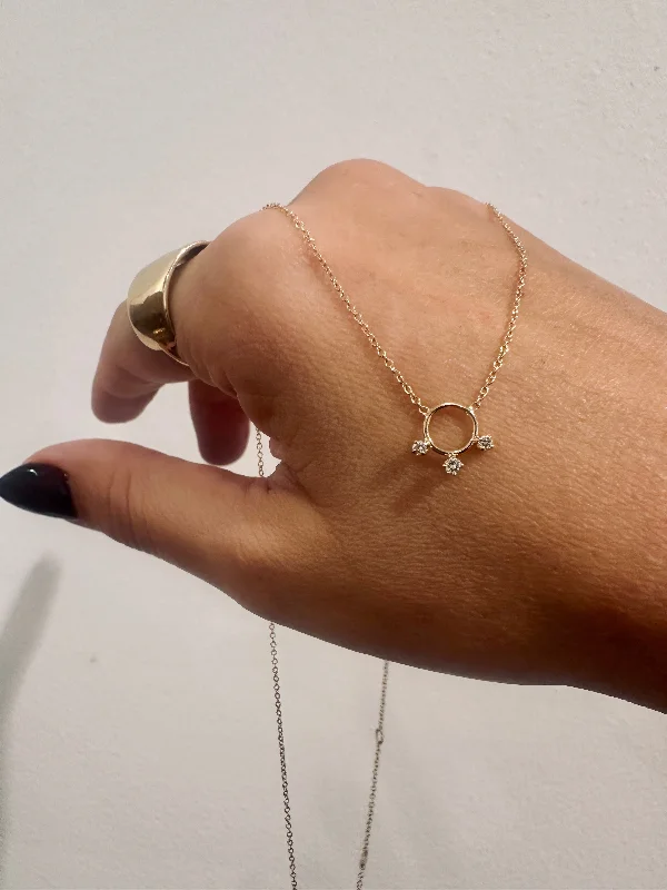 Grab Your Dream Jewelry At The Lowest Prices 3 PRONG DIAMOND CIRCLE NECKLACE