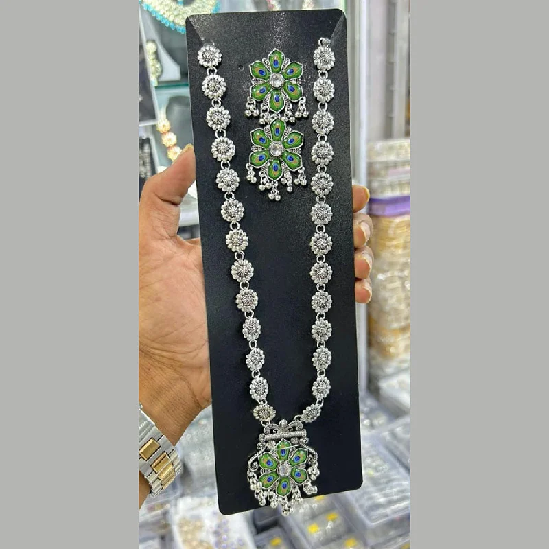 Grab Your Favorite Jewelry At The Lowest Prices Kavita Art Oxidised Plated Long Peacock Style Necklace Set