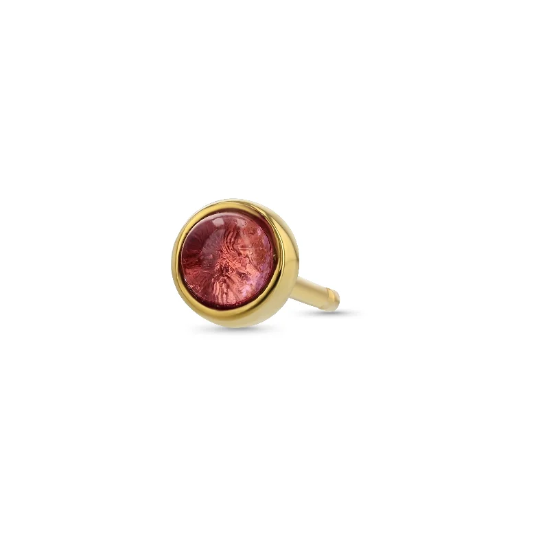 Trending Jewelry Styles Now At Limited-Time Discounts Bezel Cab Studs  - Pink Tourmaline