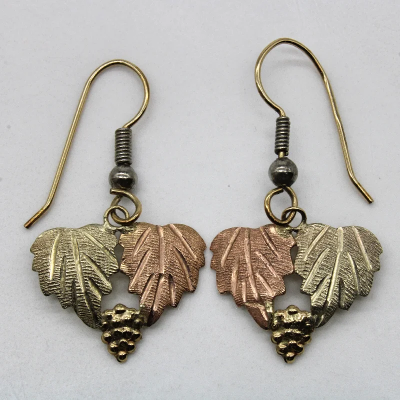 Clearance Sale On High-End Jewelry Collections Two Tone Gold Leaf Earrings |