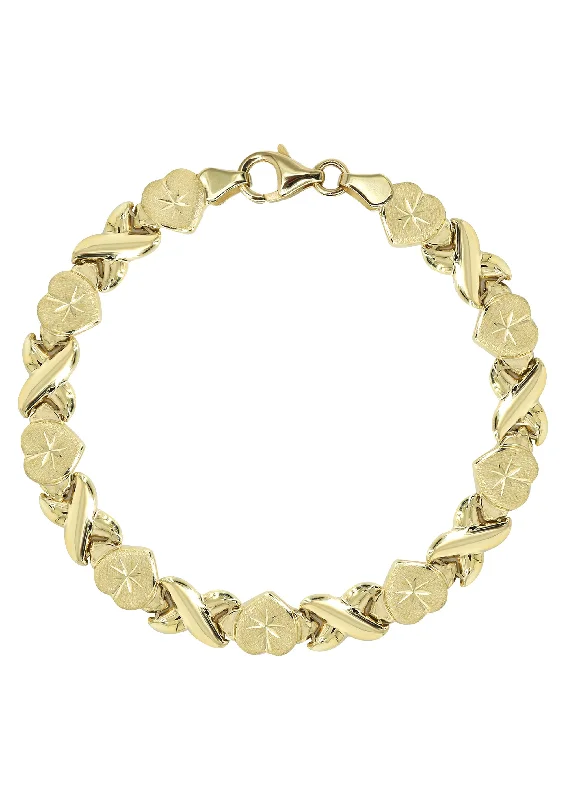 Personalized Jewelry Sale – Meaningful Gifts At Great Prices YELLOW GOLD "XO HEART" HOLLOW BRACELET FOR WOMEN | APPX 4.6 GRAMS