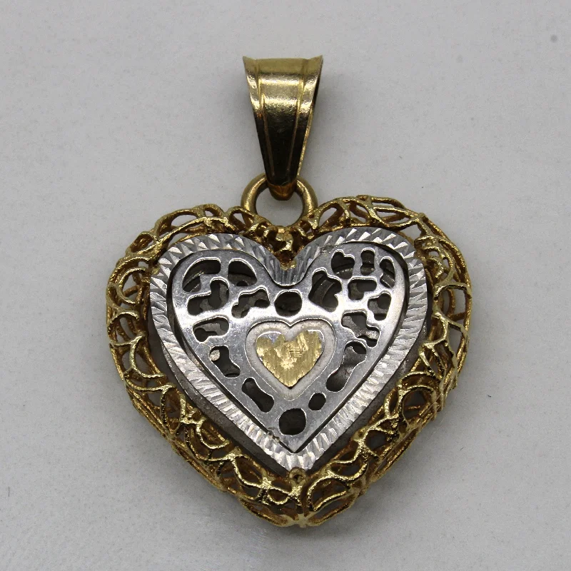 Exclusive Jewelry Bundles At Discounted Prices 14k Two Tone Gold Heart Pendant |