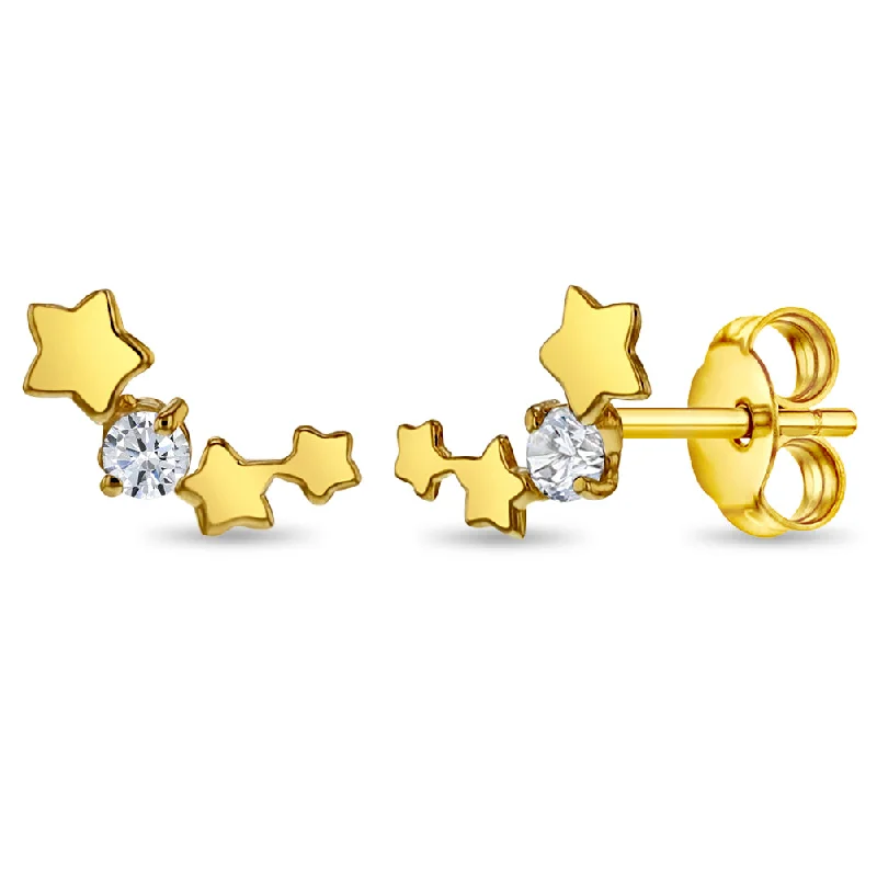 Exclusive Jewelry Sale – Sparkle For Less 14k Gold Constellation Women's Earrings