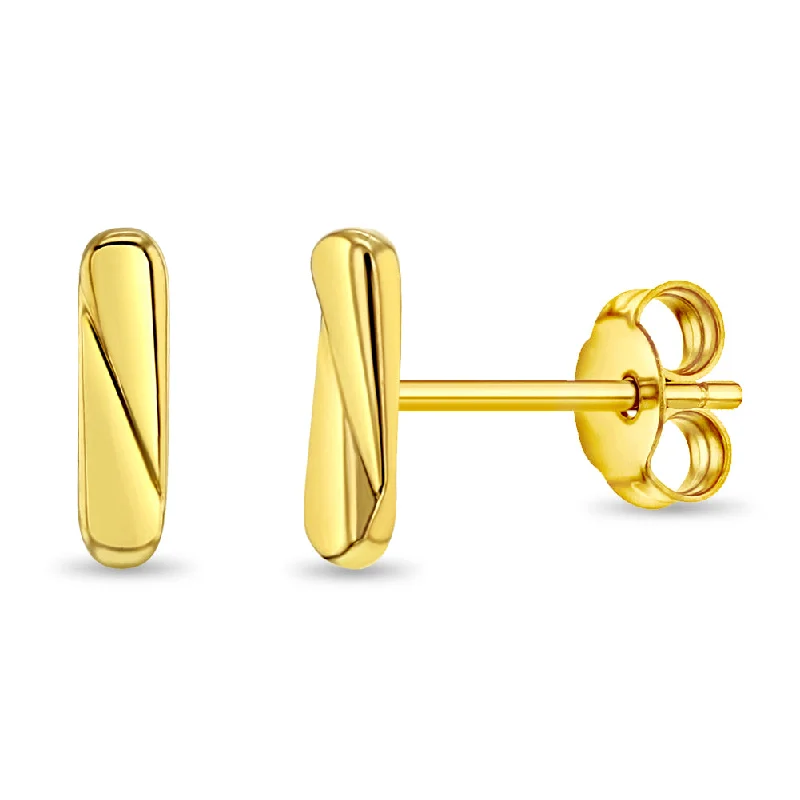 Shop Dazzling Jewelry At The Best Prices 14k Gold Polished Bar Women's Earrings