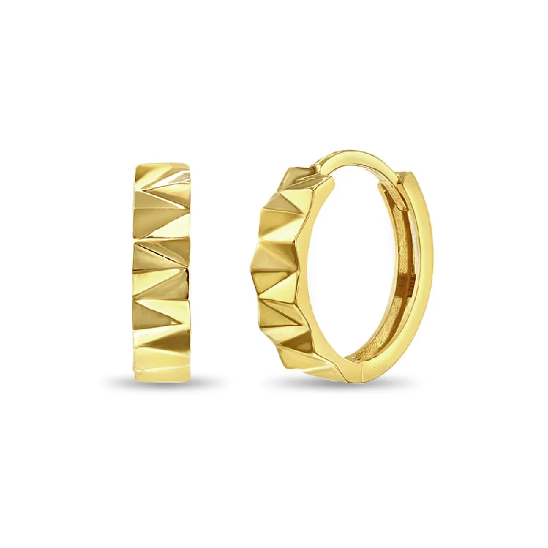 Exclusive Online Discounts On Stylish Jewelry 14k Gold Textured Hoop Women's Earrings