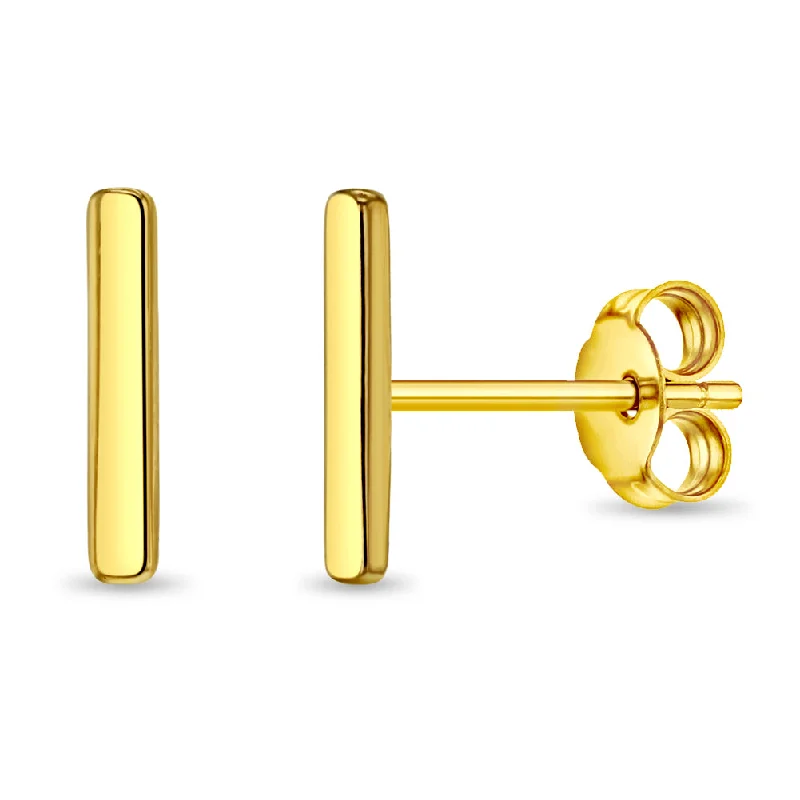 Grab Your Favorite Jewelry At The Lowest Prices 14k Gold Thin Bar Women's Earrings