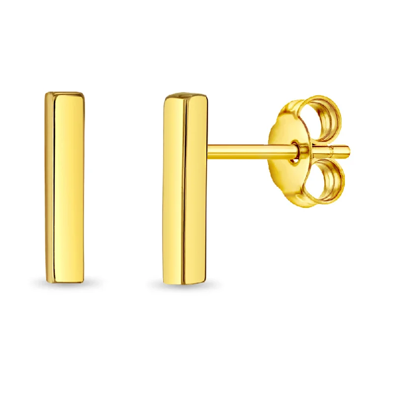 Shop Fine Jewelry With Exclusive Savings 14k Gold Tiny Bar Women's Earrings