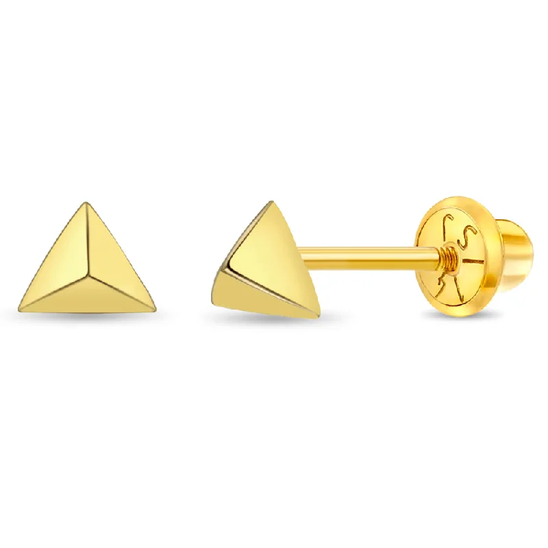 Affordable Gold-Plated Jewelry For Modern Fashion 14k Gold Tiny Triangle Women's Earrings