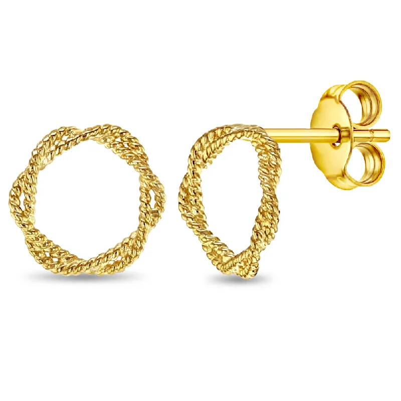 Trending Jewelry Styles Now At Limited-Time Discounts 14k Gold Twisted Rope Open Women's Earrings