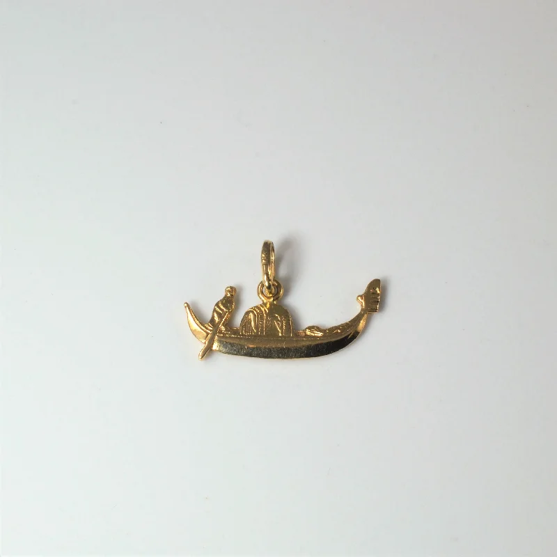 Delicate Crystal Jewelry For Sophisticated Charm Yellow Gold Row Boat Pendant |