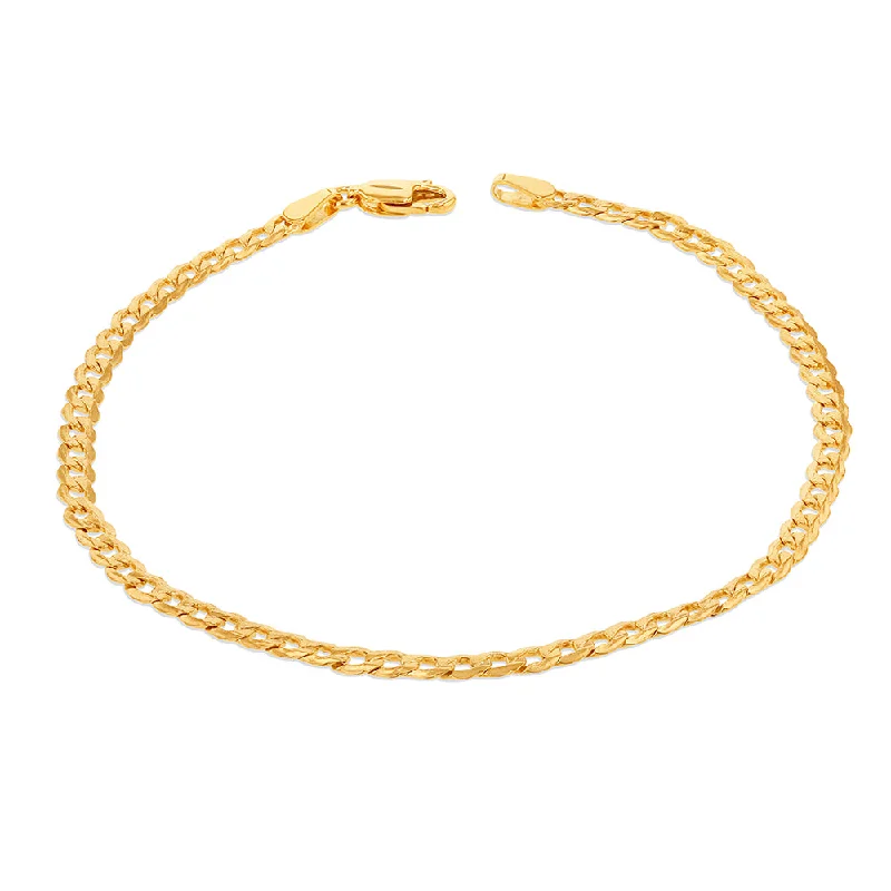 Premium Jewelry Now Available At Special Discounts 9ct Yellow Gold Silverfilled Super Flat Curb 80 Gauge 21cm Bracelet