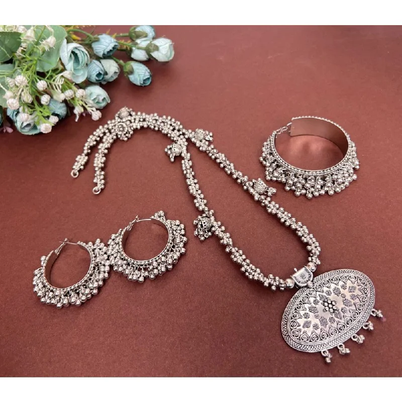 Customized Silver Jewelry For Unique Style Akruti Collection Silver Plated Jewellery Combo Set