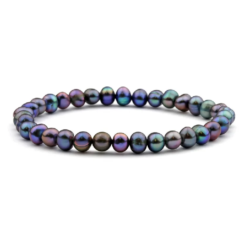 Exclusive Jewelry Markdowns – Limited-Time Offer Black Freshwater 18cm Pearl Bracelet