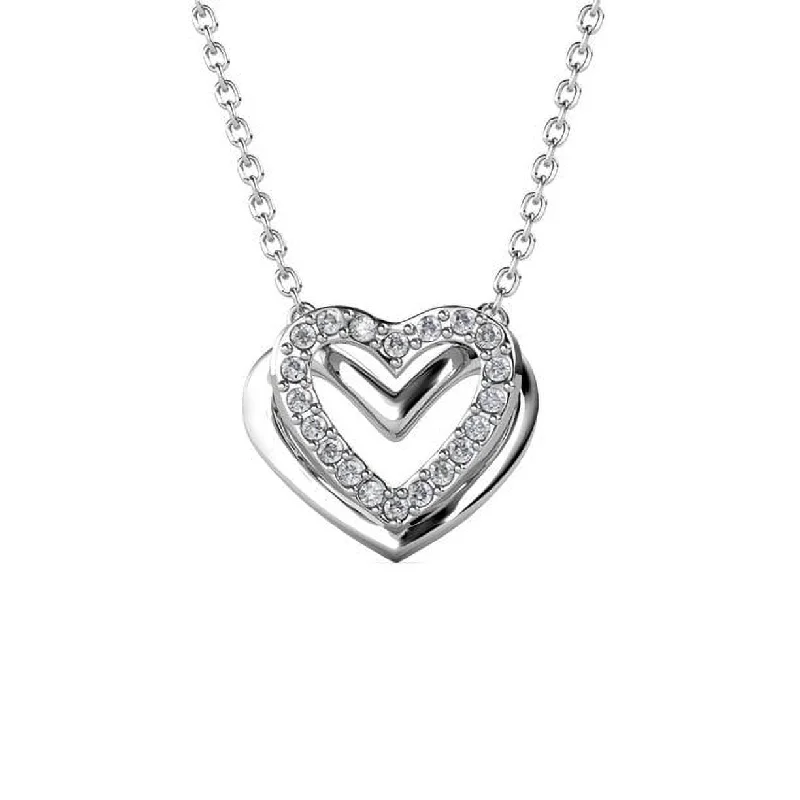 Shop Handcrafted Jewelry At Special Promotional Rates Cathy 18k White Gold Plated Necklace with Swarovski Crystals