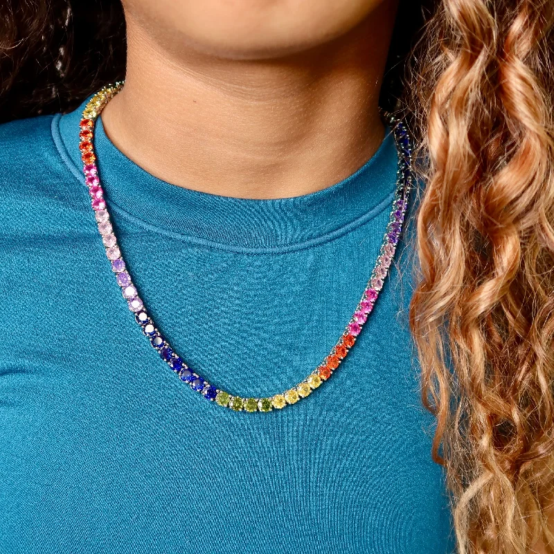 Get The Sparkle You Love At Prices You Adore Rainbow Tennis Necklace