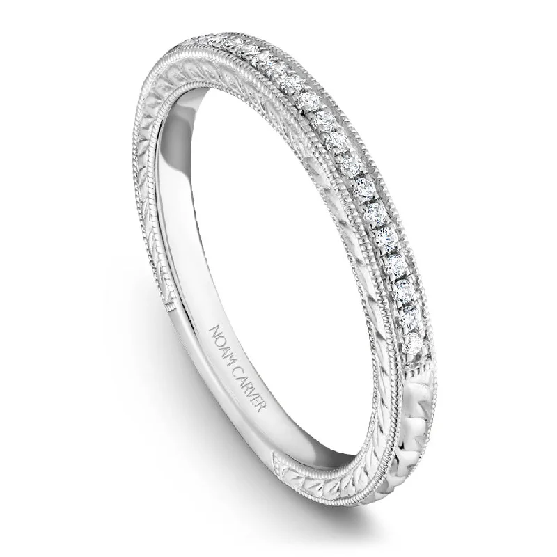 Premium Jewelry, Premium Discounts – Act Fast Noam Carver Hand Engraved Diamond Wedding Band B051-01B