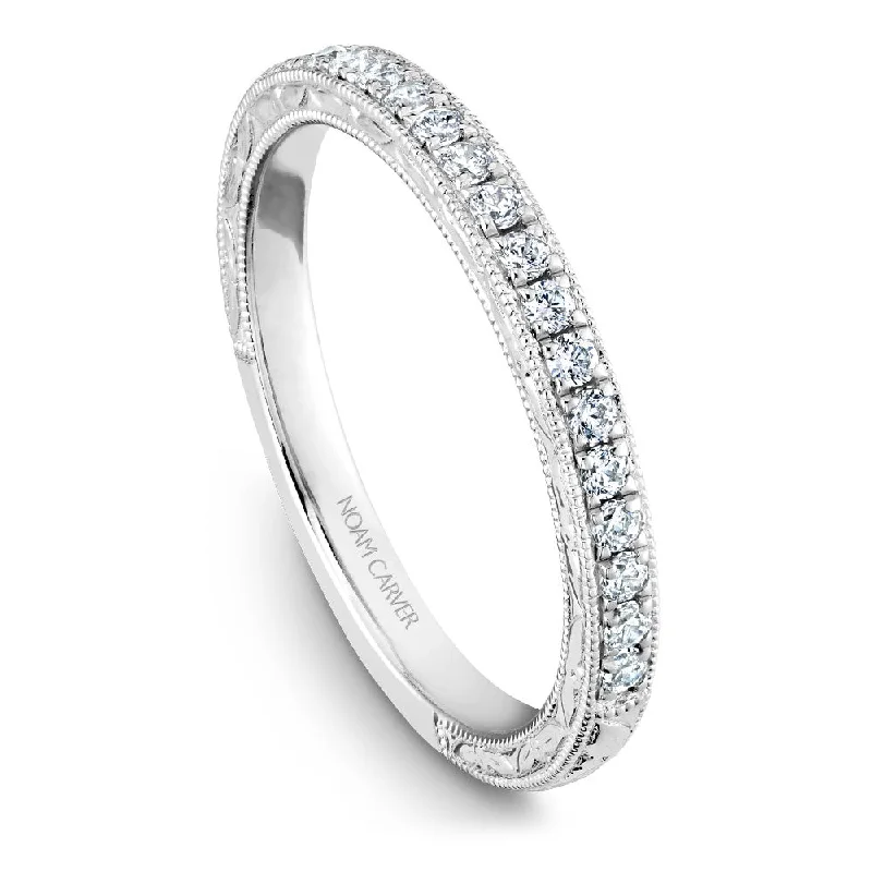 Fashion-Forward Jewelry At Exclusive Discounts Noam Carver Hand Engraved Diamond Wedding Band B206-01B