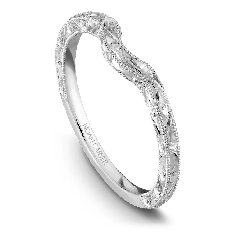 Don't Miss Out On Bestselling Jewelry At Special Prices Noam Carver Hand Engraved Solitaire Wedding Band B004-02EB