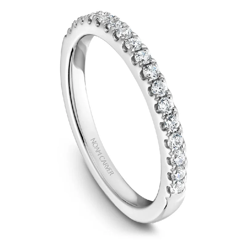 Trendy Minimalist Jewelry For Everyday Wear Noam Carver Prong Set Diamond Wedding Band B214-01B