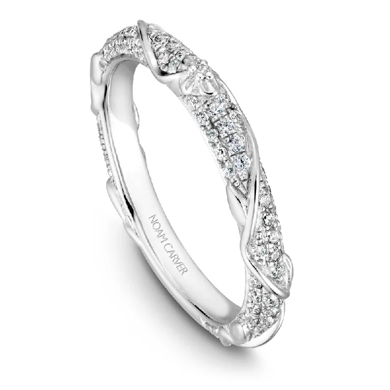 Customized Silver Jewelry For Unique Style Noam Carver Rollover Diamond Wedding Band B081-02B