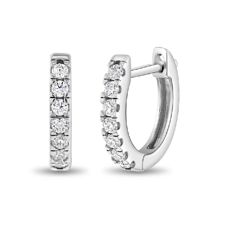 Exclusive Online Jewelry Sale – Don't Wait Pave Hoop Women's Earrings - Sterling Silver