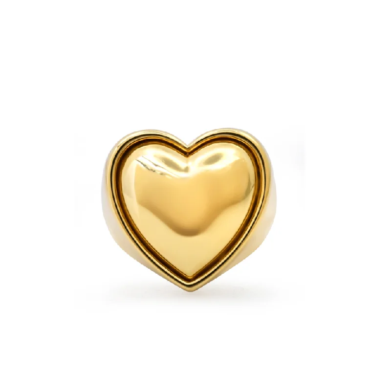 Shop Jewelry That Shines Without The High Price Puffer Gold Heart Cocktail Ring