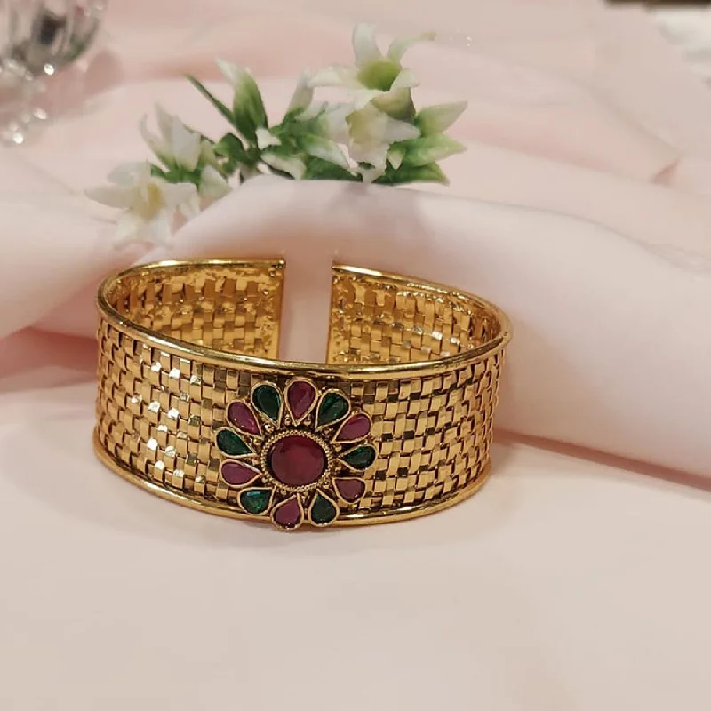 Special Deals On Handcrafted And Designer Jewelry Raddhi Jewels Premium Quality Gold Plated Brass Adjustable Kada For Women