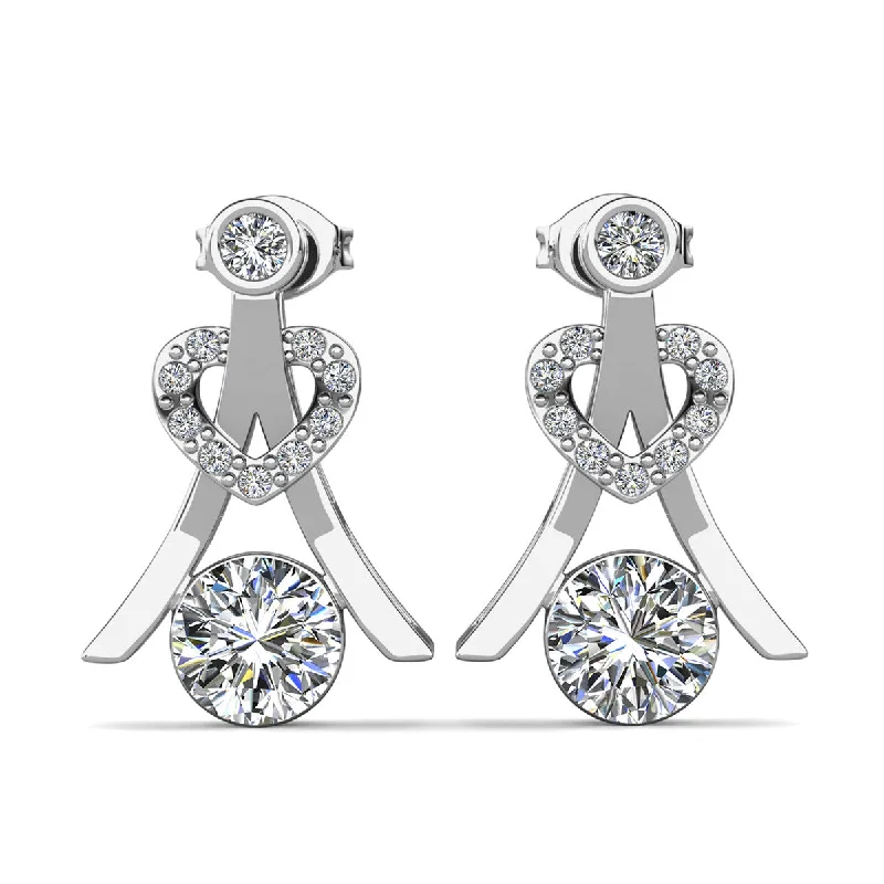 Affordable Luxury Jewelry For Every Occasion Serenity April Birthstone Diamond Earrings 18k White Gold Plated Silver Earrings with Round Cut Swarovski Crystals