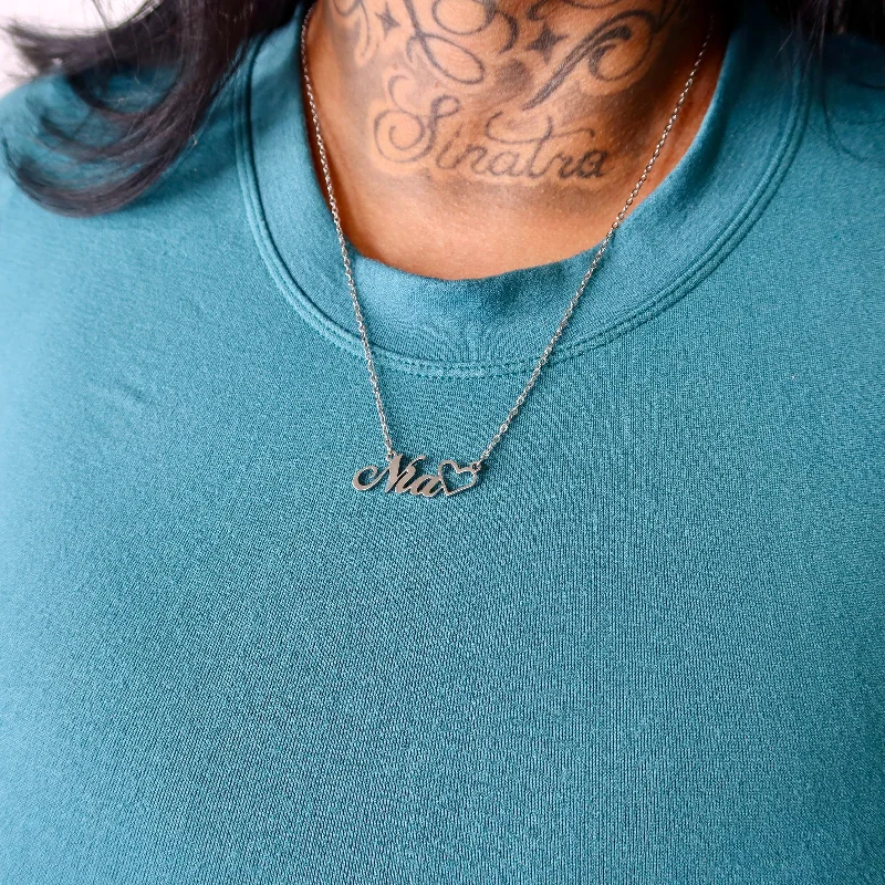 Your Perfect Accessory Now At The Best Price Silver Heart Name Necklace