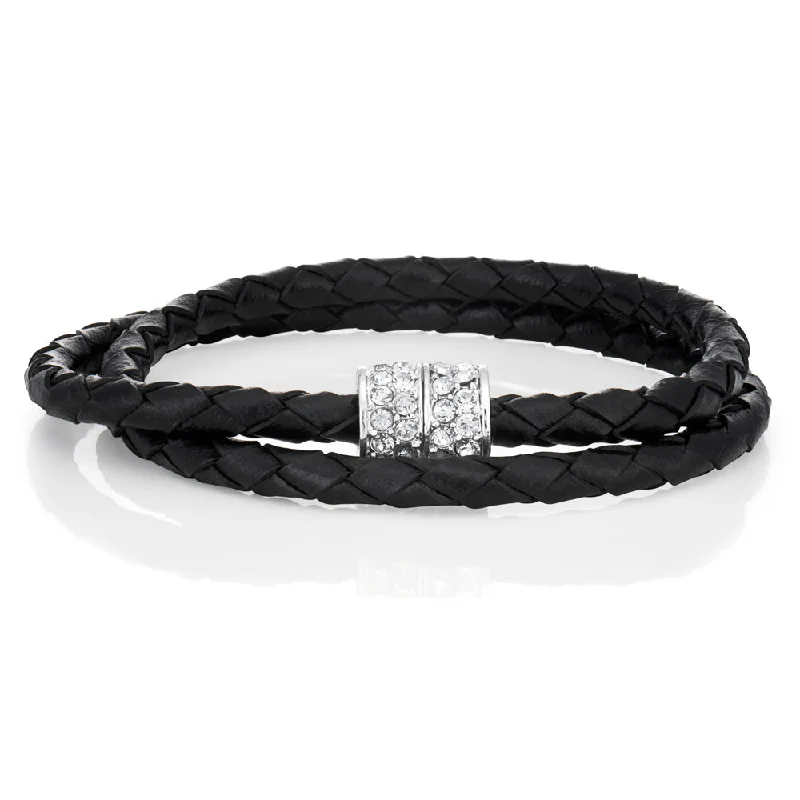 Glamorous Jewelry, Glamorous Deals – Shop Now Stainless Steel Crystal Double Wrap Fancy Bracelet