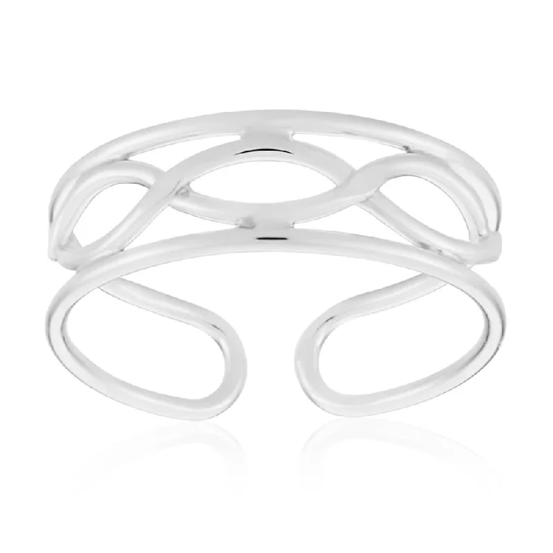 Limited-Stock Jewelry Sale – Shop Before It's Gone Sterling Silver Criss Cross Torque Toe Ring