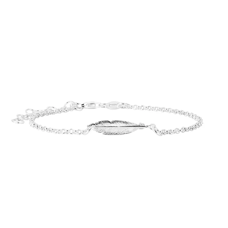 Exclusive Online Discounts On Stylish Jewelry Sterling Silver Fancy Feather Bracelet 16+3cm