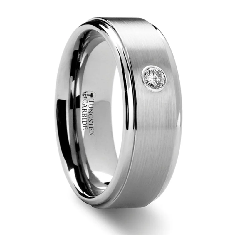 Fine Jewelry, Limited-Time Offers Available Thorsten Brighton Tungsten Carbide Ring w/ Diamond (8mm) W8128-RSDB