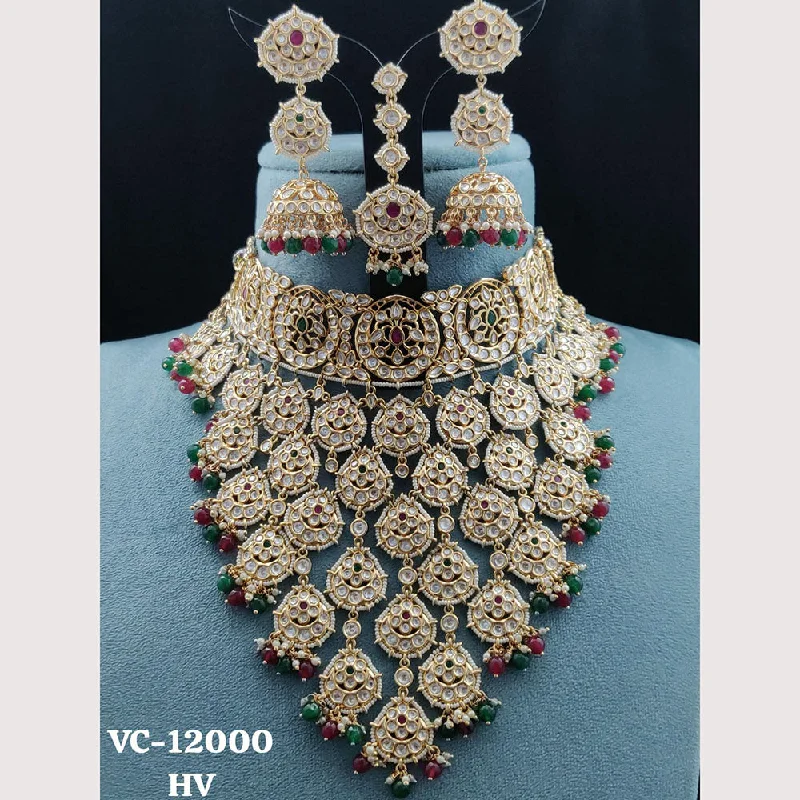 Unmissable Discounts On Timeless Jewelry Pieces Vivah Creations Gold Plated Reverse AD Stone Necklace Set