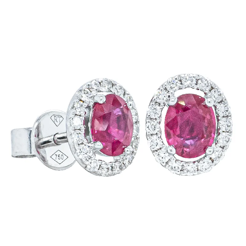 Flash Jewelry Sale – Get Stunning Pieces At Low Prices 18ct White Gold .82ct Ruby & Diamond Earrings